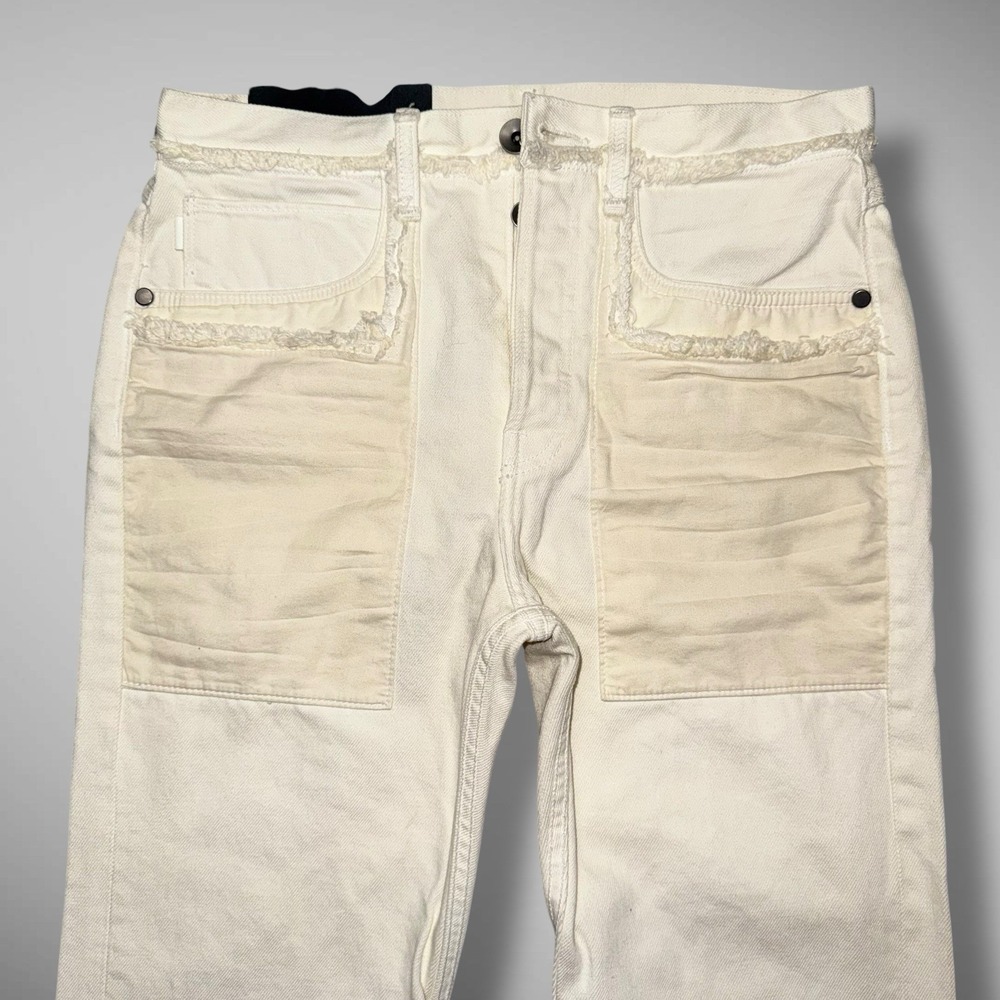 Helmut Lang Inside Out Oversized Boyfriend Jeans Womens‎ 25 Ivory Cream $345 NEW - Picture 2 of 12